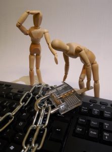 Schloss Tastatur Kette Figuren Hacker